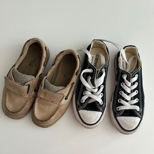 Sperry boat shoes & Converse Black & White Kids Sneakers